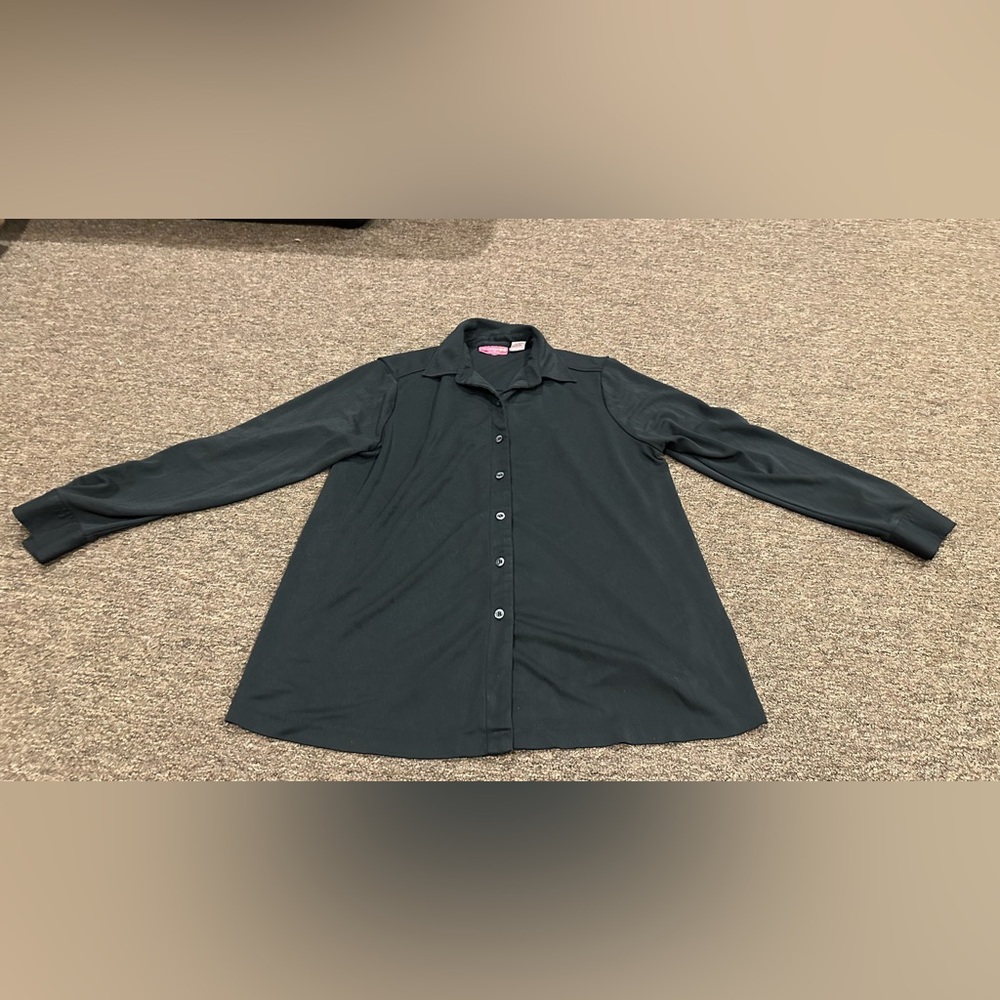 EUC! Liz Lange Women's Maternity Black button down LS Cardigan Sweater